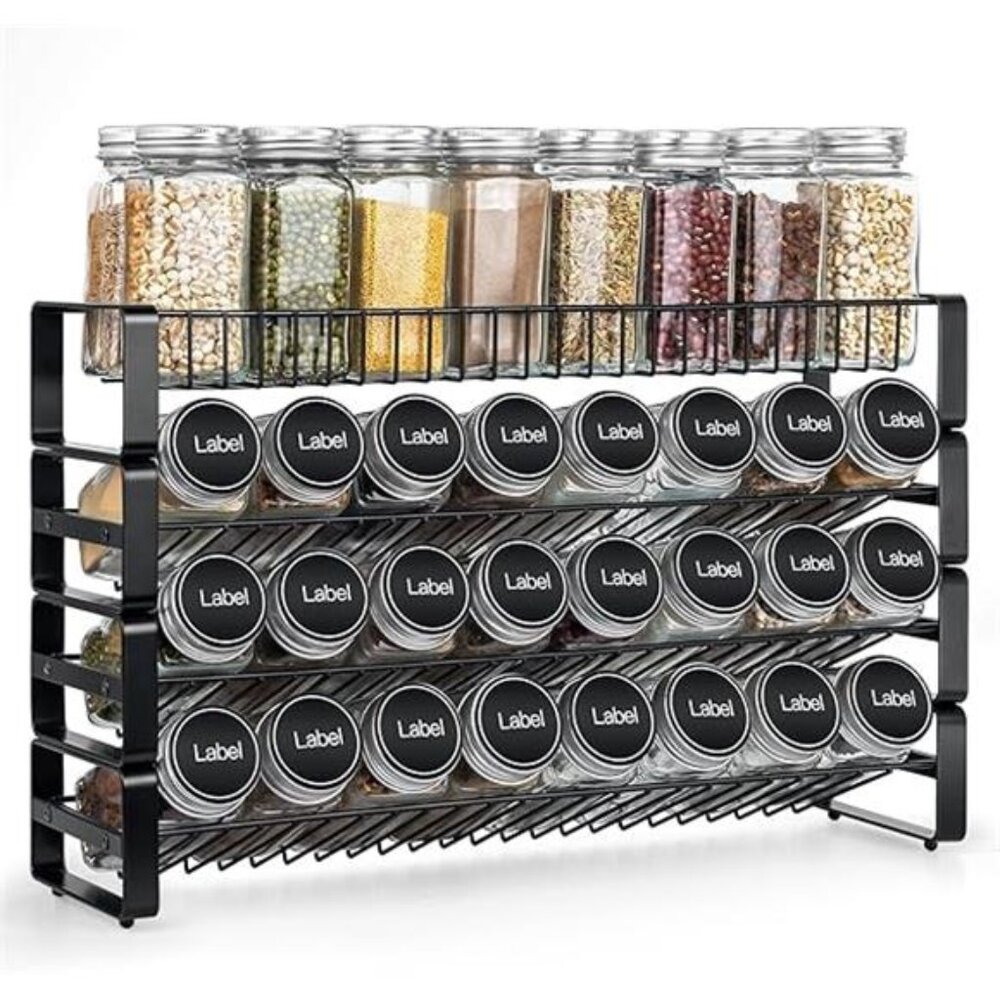 4 Tier Stackable Seasoning Rack Organizer, Detachable Countertop Spice Jar Rack - Picture 7 of 7